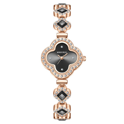 Four-leaf clover bracelet quartz watch