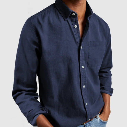 Men's Long Sleeve Turn-Down Collar Shirt