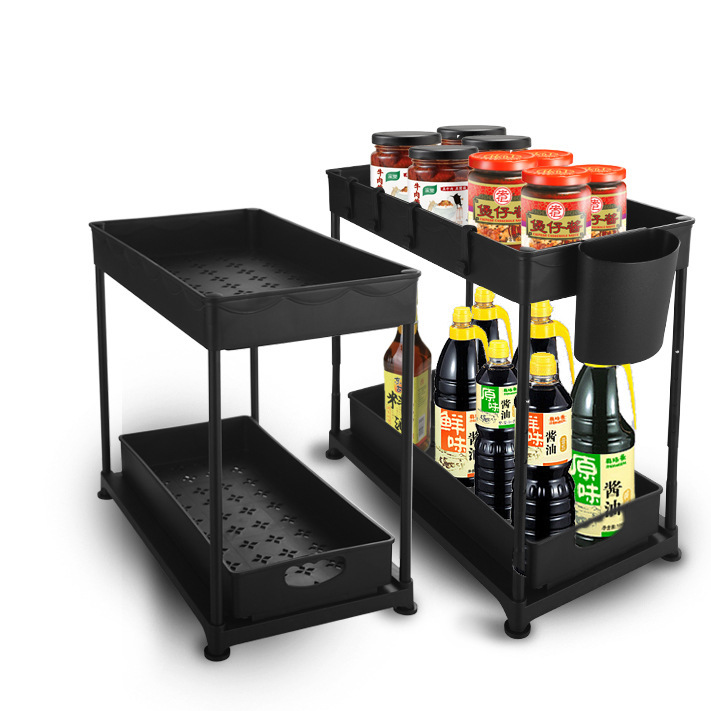 Ready-Made Pull-Out Drawer Basket Kitchen Cabinet Storage Rack under the Sink Storage Rack Organizing Rack Removable