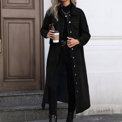 Long Loose Denim Jacket for Women