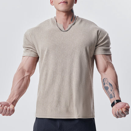 High-Quality Texture Cuff Sleeve T-Shirt for Men
