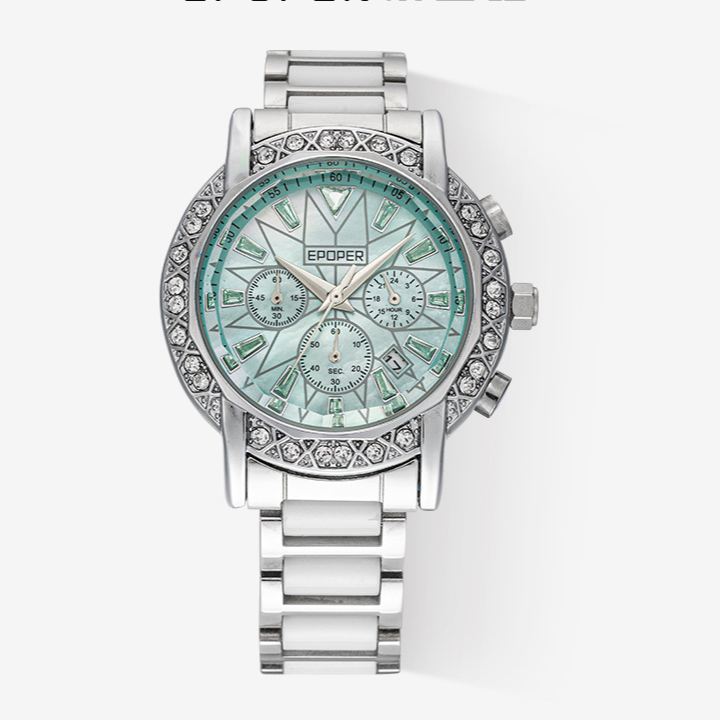 Women's Diamond Accent Mother-of-Pearl Dial Quartz Watch