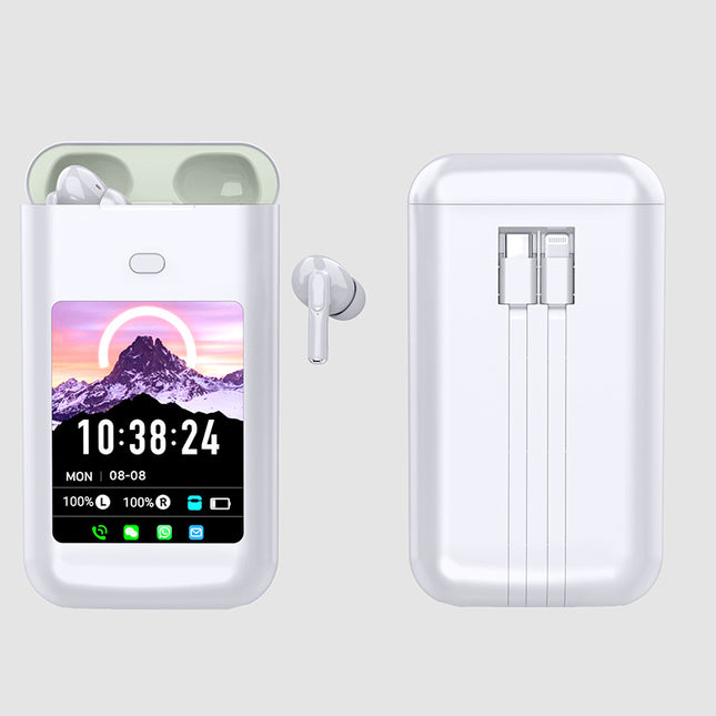 Power bank with screen and Bluetooth headphones