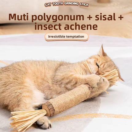 Natural Wood Cat Chew Toy for Dental Health