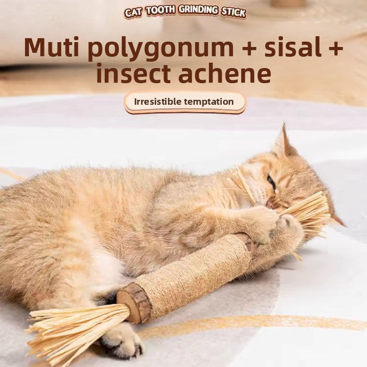 Natural Wood Cat Chew Toy for Dental Health