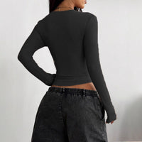 V Neck Long Sleeves With An Elastic Design For A Comfortable Snug Fit