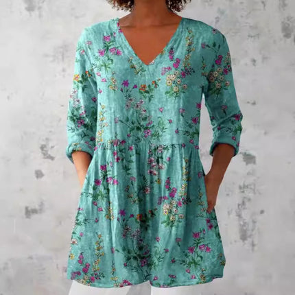 Printed round-neck short-sleeved shirt