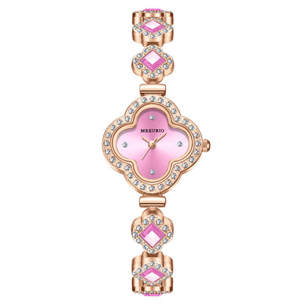 Four-leaf clover bracelet quartz watch