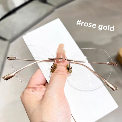Rimless Photochromic Glasses Anti Blue Light Square Frame