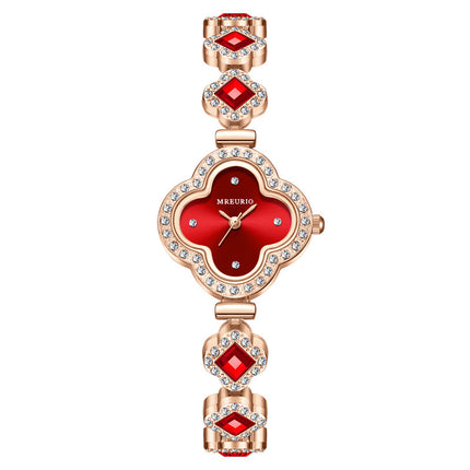 Four-leaf clover bracelet quartz watch