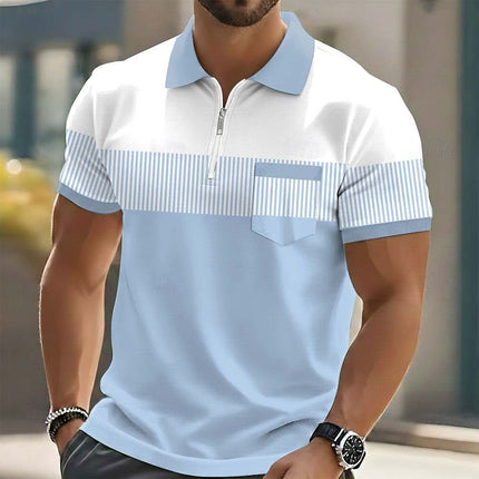 Geometric Print Mens Short Sleeve Polo Shirt