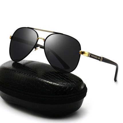 Metal Polarized Sunglasses Retro Large Frame Driving Glasses