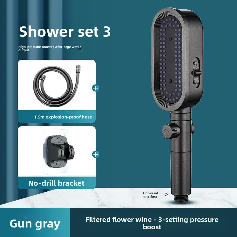 Handheld Pressurized Shower Head with Filter Nozzle