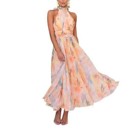 French Style Dopamine Colored Long Dress for Women