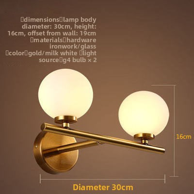 Nordic Glass Wall Lamp with Gold Electroplated Finish
