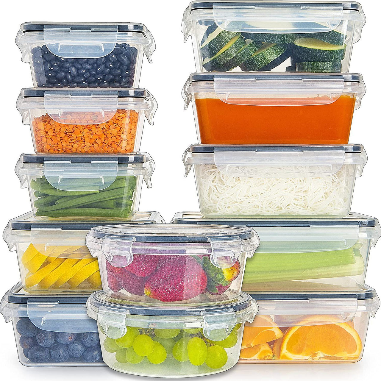 12-piece Kitchen Cereals Storage Box Refrigerator Storage Preservation