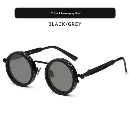 Adjustable Polarized Sunglasses Steampunk Round Metal Frame