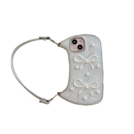 Pearl Bow Silicone Phone Case for iPhone