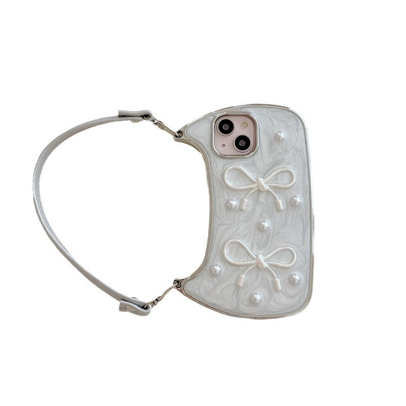 Pearl Bow Silicone Phone Case for iPhone