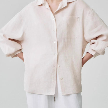 Women's Linen Shirt Long Sleeve Relaxed Fit