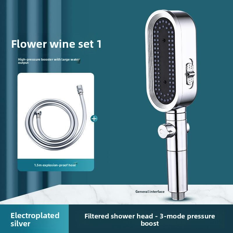 Handheld Pressurized Shower Head with Filter Nozzle
