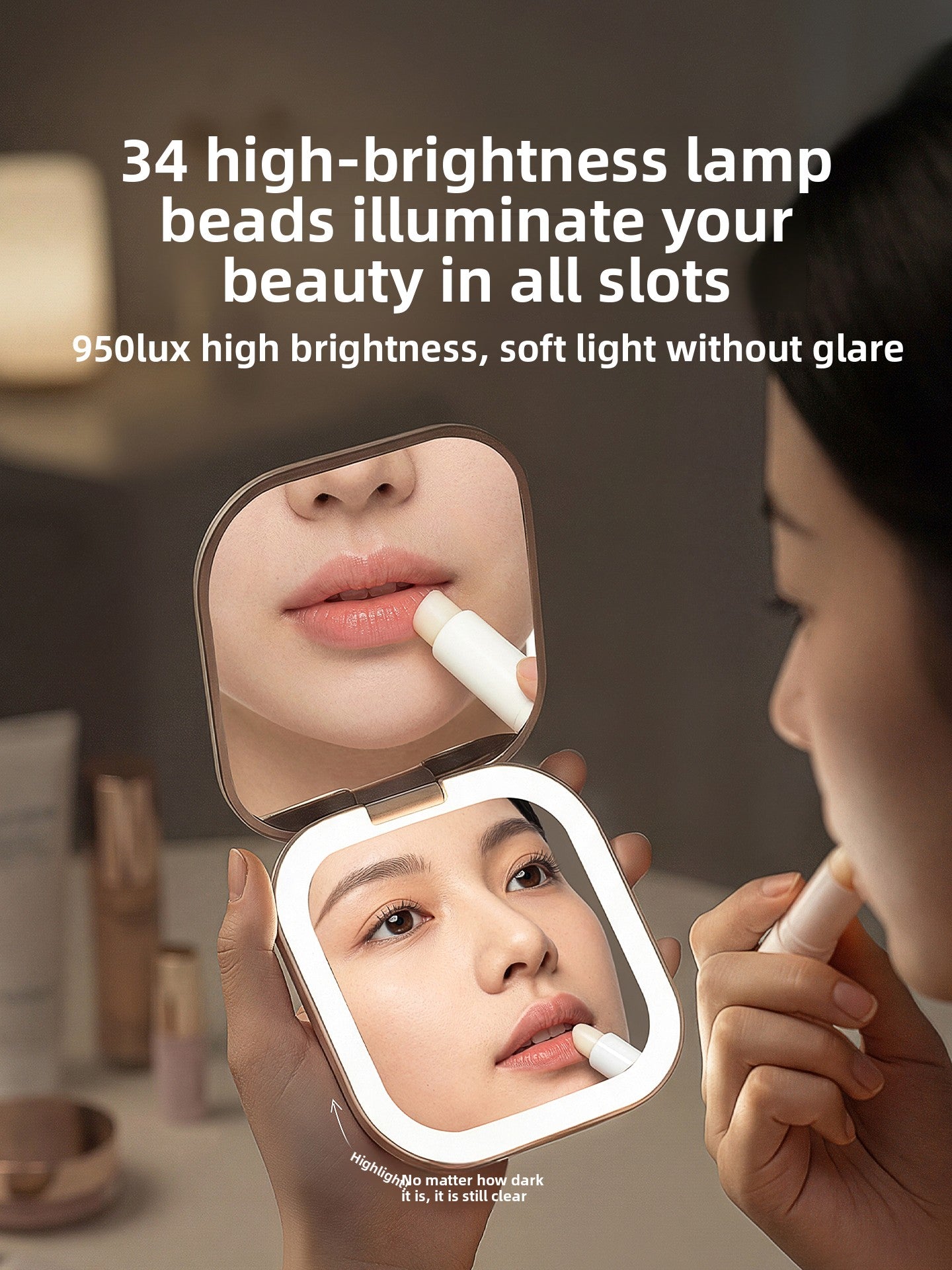 Portable LED Illuminated Makeup Mirror with Travel Case