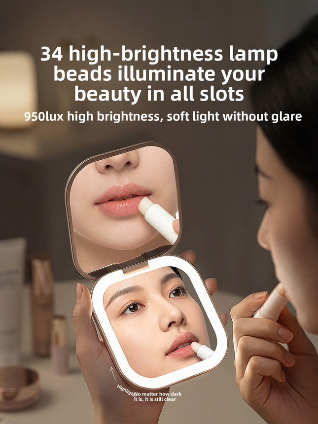 Portable LED Illuminated Makeup Mirror with Travel Case