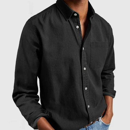 Men's Long Sleeve Turn-Down Collar Shirt