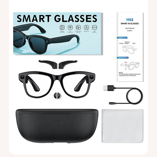 Smart glasses with a charging case