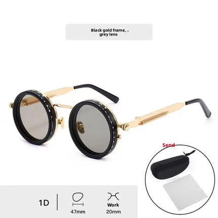 Adjustable Polarized Sunglasses Steampunk Round Metal Frame