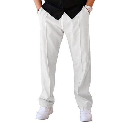 Mens Loose Fit Straight Leg Casual Pants