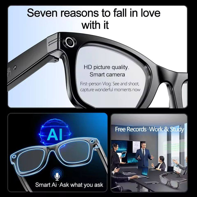 AI Smart Glasses with Camera and Color-Changing Lenses