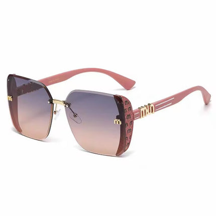 Large Frame Cut-Edge Sunglasses for Women, High-End Fashion Square Sunglasses