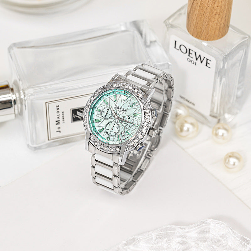 Women's Diamond Accent Mother-of-Pearl Dial Quartz Watch