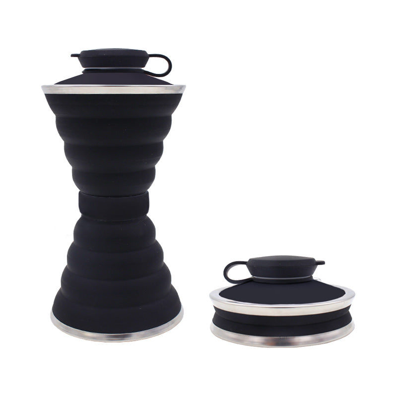 زجاجة ماء سيليكون سعة 500 مل، قابلة للطي، مانعة للتسرب، محمولة، مناسبة للرياضة والسفر، مثالية للرحلات الخارجية، الصالات الرياضية، المشي لمسافات طويلة، قابلة لإعادة الاستخدام، أدوات مطبخ.