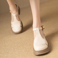 All-match Retro Small Chunky Heel Platform Ankle-strap High Heels