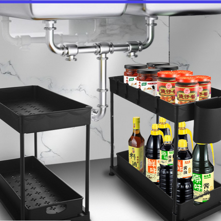 Ready-Made Pull-Out Drawer Kitchen Cabinet under the Sink Storage Rack