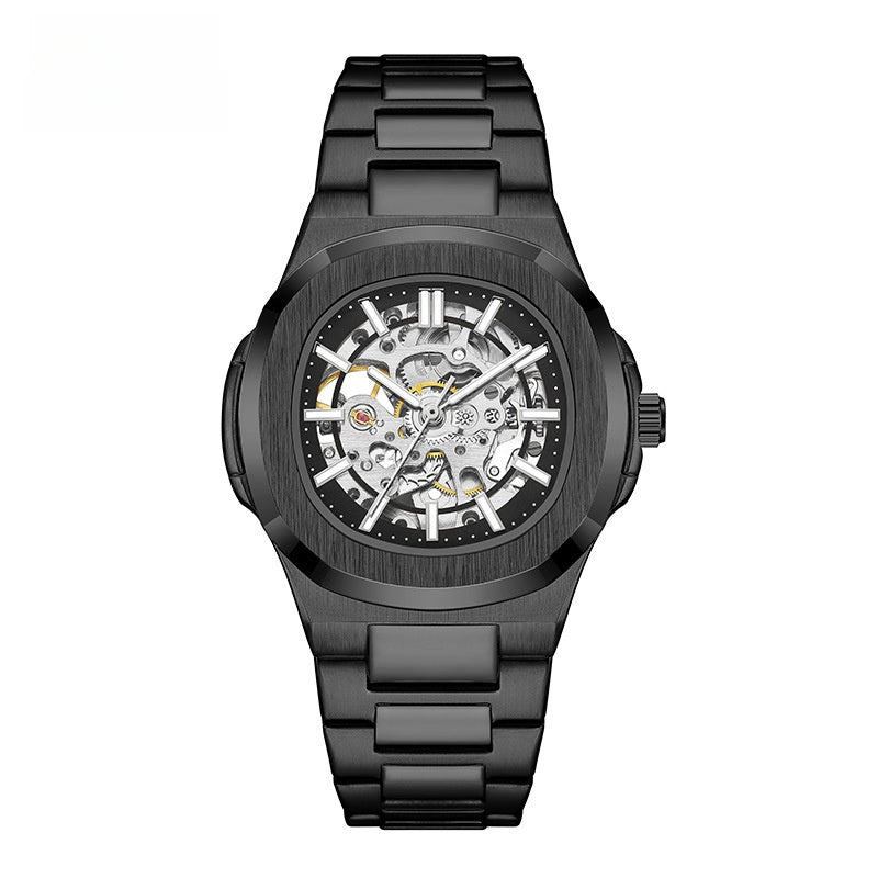 Double-sided hollowed-out luminous men's watch