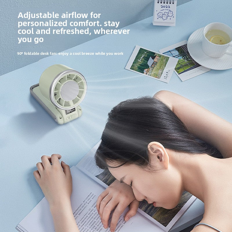 USB Rechargeable Neck Fan with Digital Display