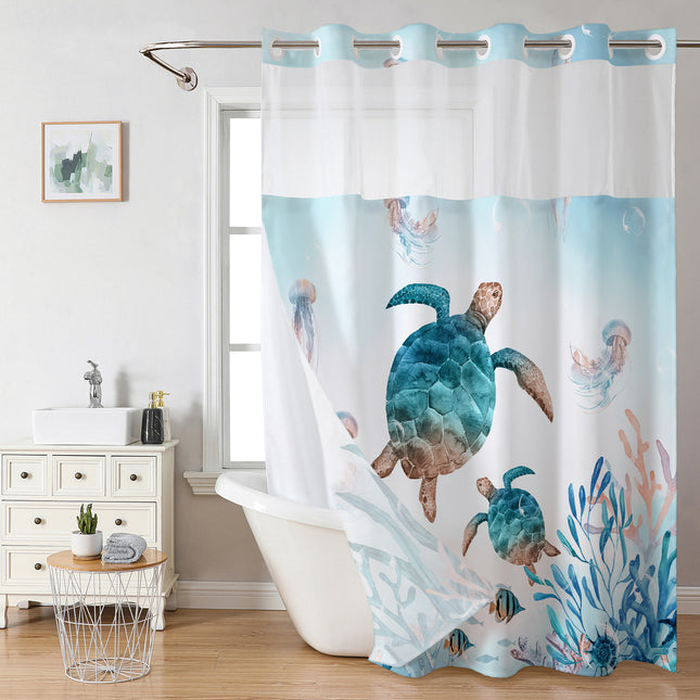 Double Layer Digital Print Shower Curtain