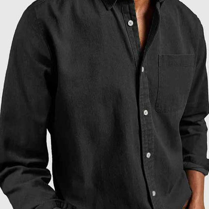 Cotton Button Men's Long Sleeve Shirt