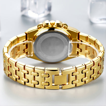 Diamond Imitation Three-Eye Quartz Watch