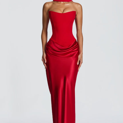 Satin Bodycon Long Dress