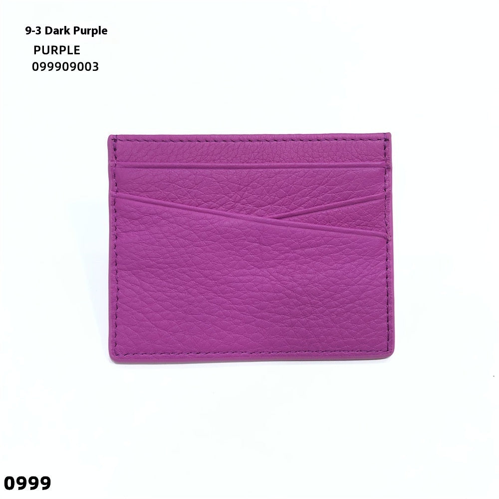 Leather Oil Edge Oblique Thin Bank Card Holder Soft Cowhide Document Package