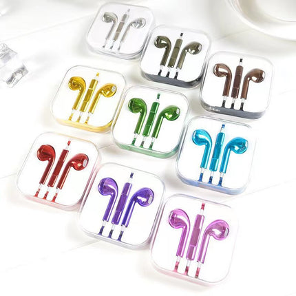 Semi-In-Ear Wired Headphones with Microphone and Bass Sound