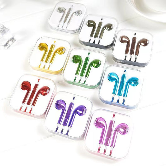 Semi-In-Ear Wired Headphones with Microphone and Bass Sound