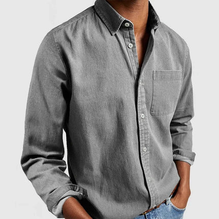 Men's Long Sleeve Turn-Down Collar Shirt