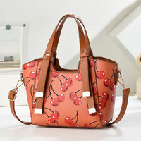 حقيبة نسائية كلاسيكية متعددة الاستخدامات، سلة خضراوات بنقشة الكرز، حقيبة يد