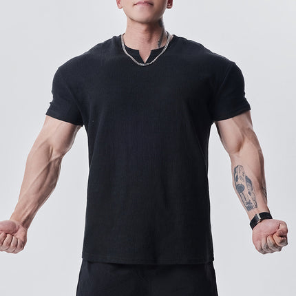 High-Quality Texture Cuff Sleeve T-Shirt for Men