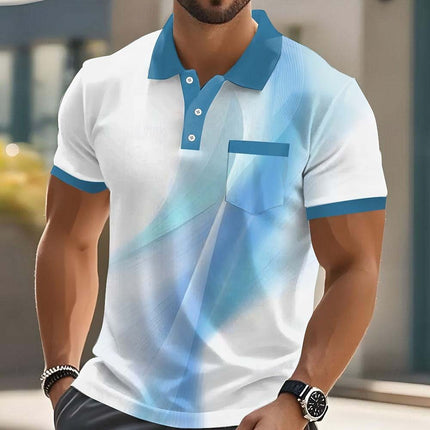 Geometric Print Mens Short Sleeve Polo Shirt